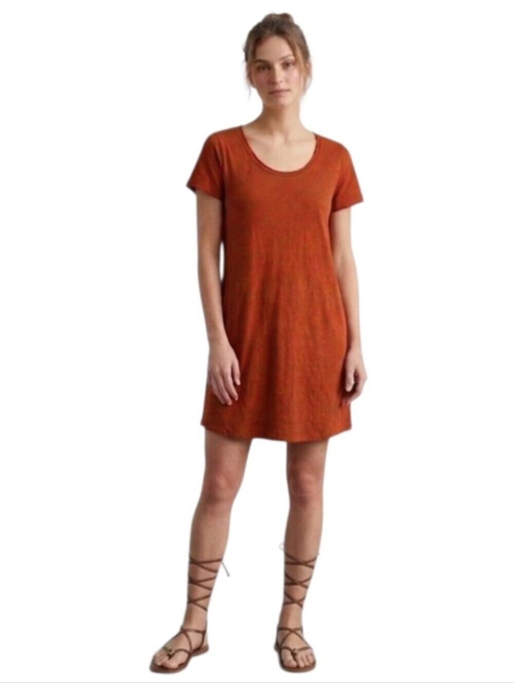 Universal Thread Burnt Orange Short-Sleeve Mini Tshirt Dress